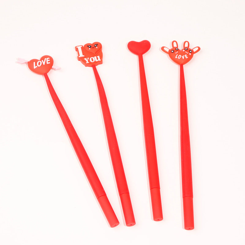 Wholesale Pens of 10PCS Cartoon Swinging Pen Valentine's Day Series Writing Silicone Pen